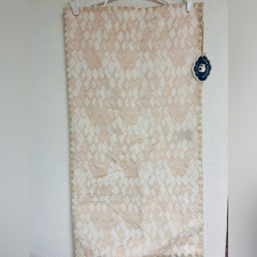 NWT John Robshaw Textiles Pillow Sham Tan and White lumbar bolster  Abhar 17x32‎